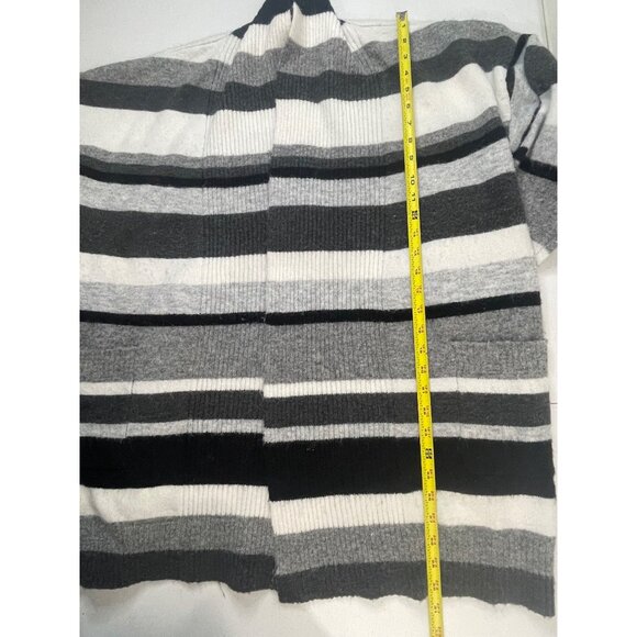 Time and True TM Oversized Striped Cardigan Sweater Open Front Longline Knit - Picture 11 of 16